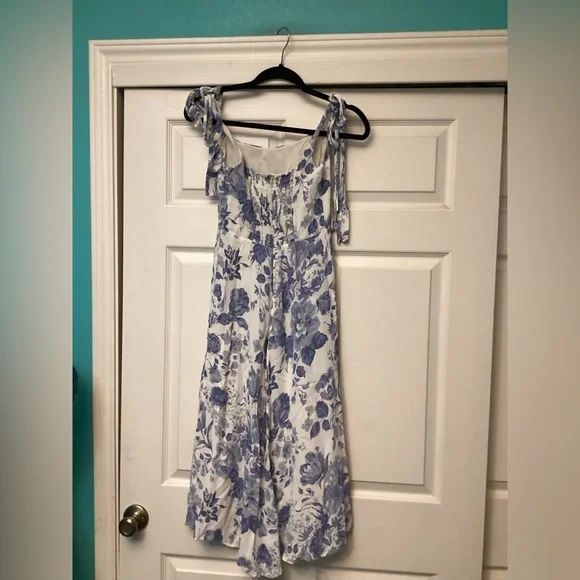 Reformation Blue and White Floral Midi Dress - Picture 5 of 8